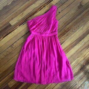 J. Crew Festive One Shoulder Pink Silk Special Occasion Dress NWT Size 0